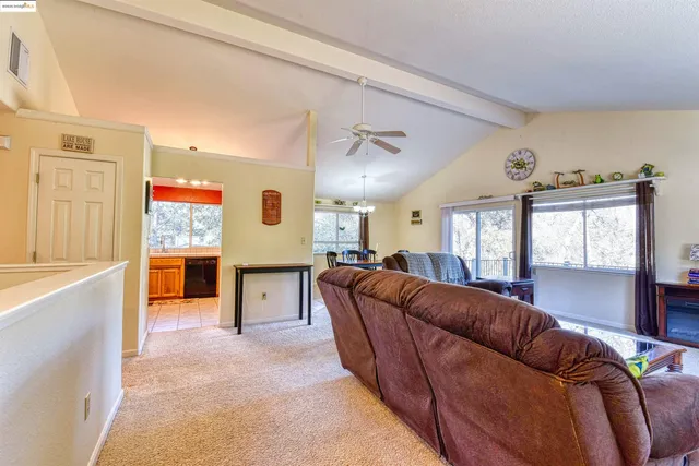 a living room with furniture a couch and wooden floor