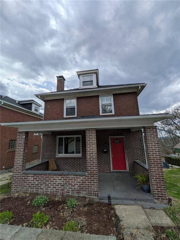 a front view of a house