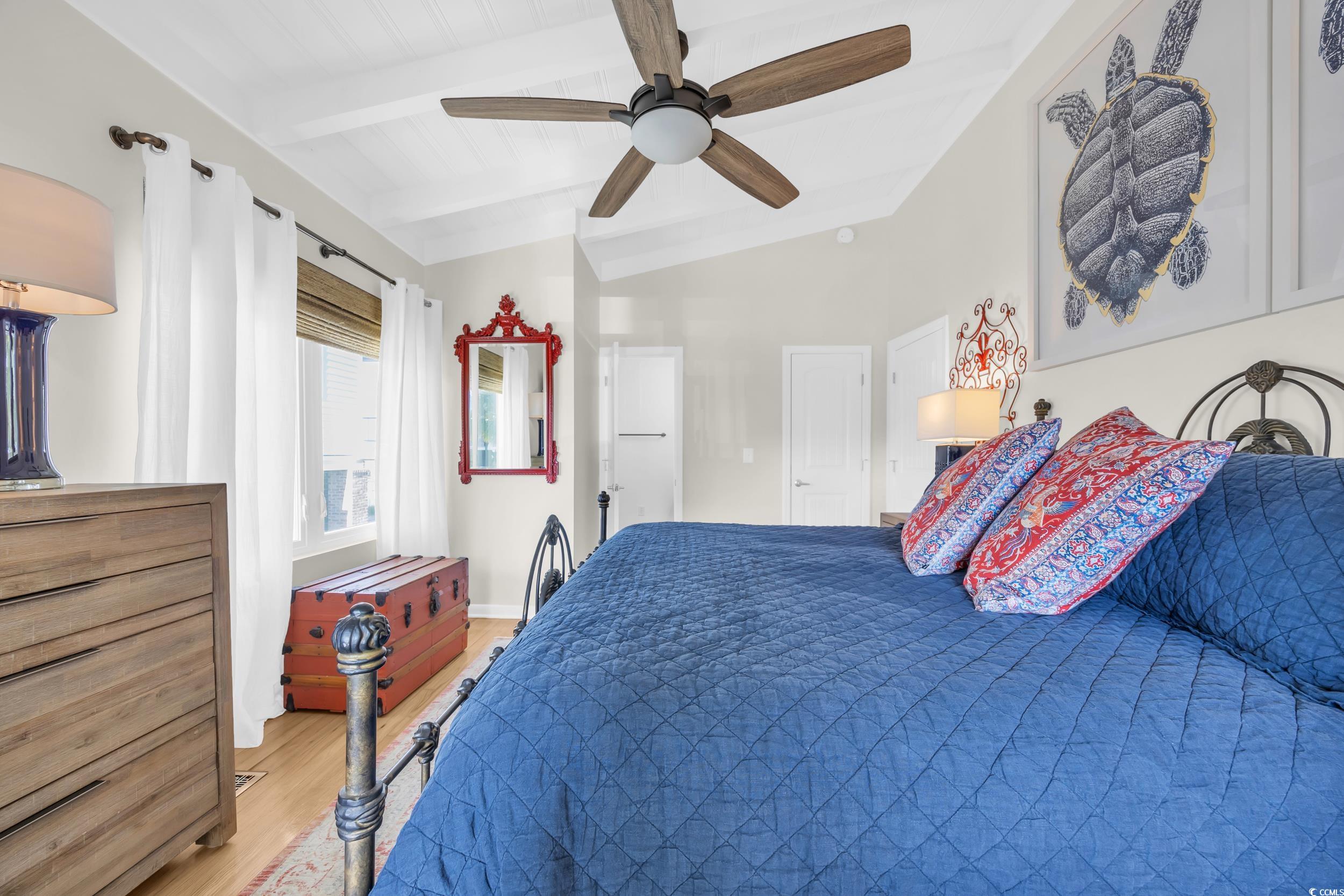 1332 South Waccamaw Drive Murrells Inlet, SC 29576 - Photo 34 of 39 Bedroom with wood finished floors and a ceiling fan