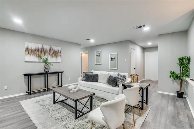 a living room with furniture