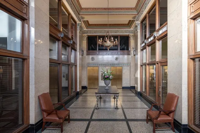 a view of an outdoor space with seating area