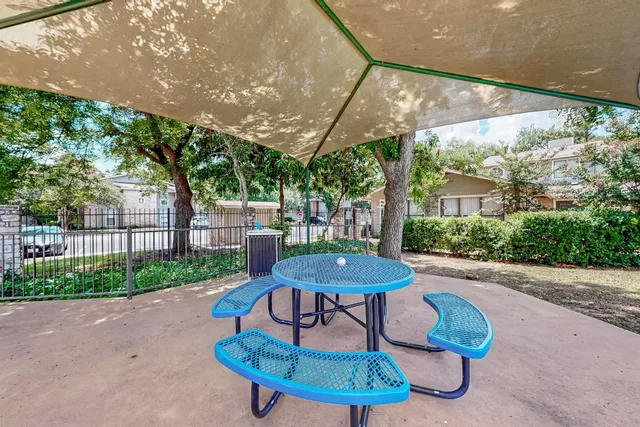 a view of a yard with plants and trees