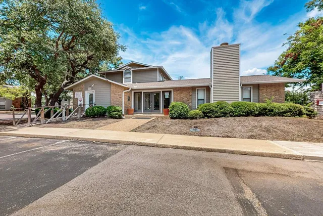 a view of a park with slide
