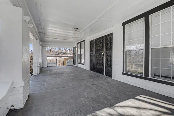 an empty room with a window