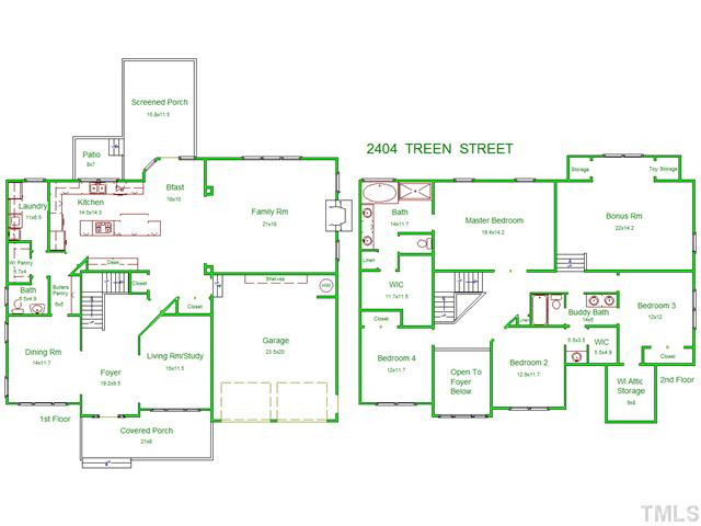 2404 Treen Street Raleigh, NC 27614 - Photo 25 of 25 Floor Plan of the home.
