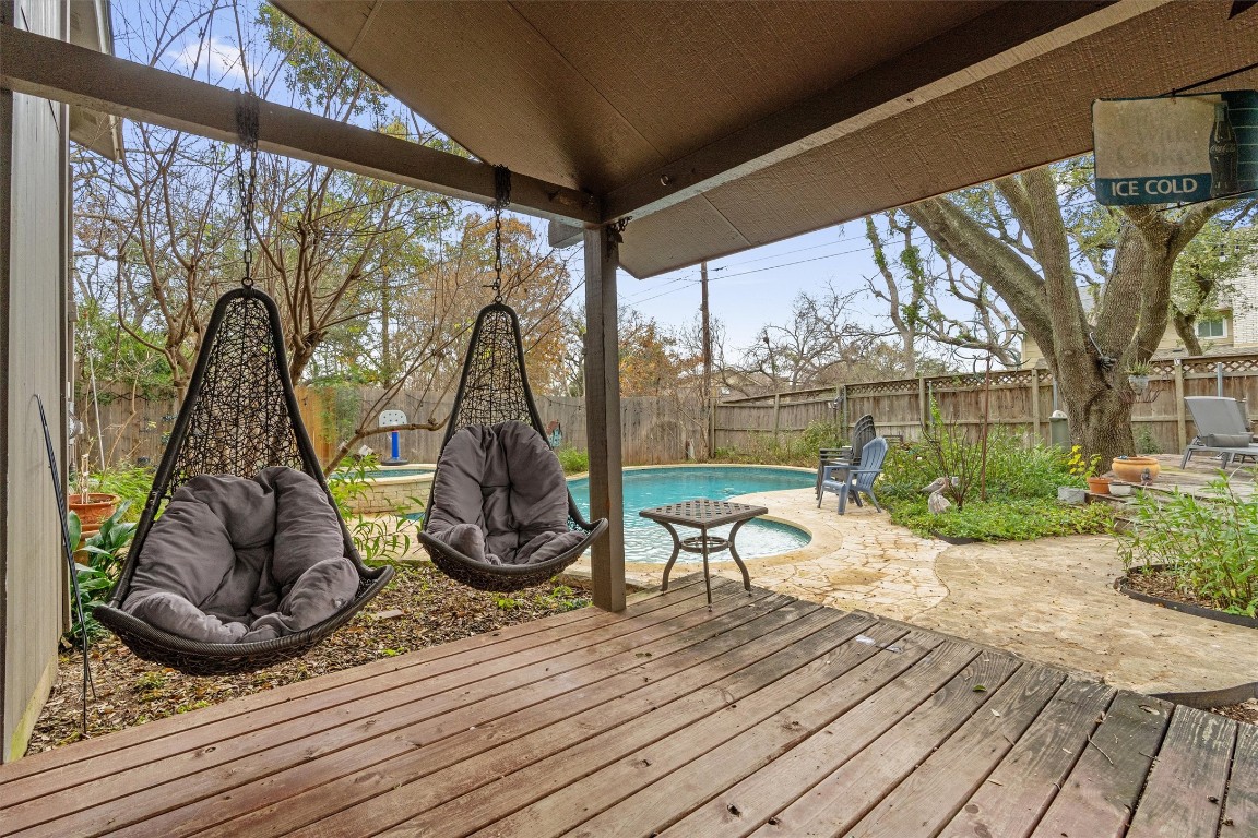 1808 Chincoteague Way Round Rock, TX 78681 - Photo 36 of 40 a view of swimming pool with a patio and wooden floor