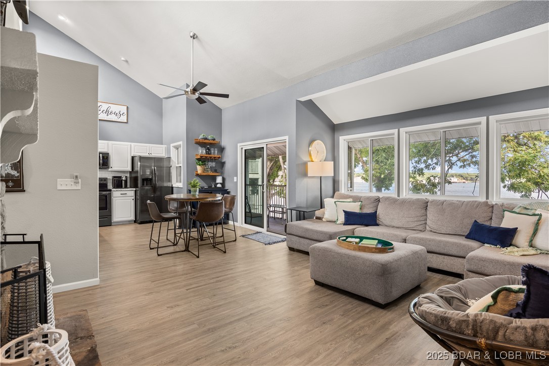 All the windows and sliding glass door in the grea