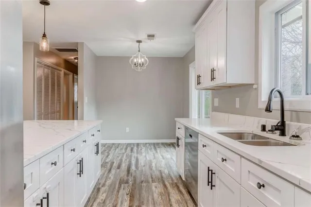 a view of kitchen and window