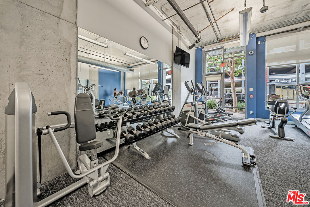 1100 South Hope Street, Unit 1501 Los Angeles, CA 90015 - Photo 54 of 63 a view of a room with gym equipment