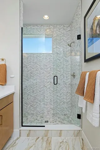 a bathroom with a shower