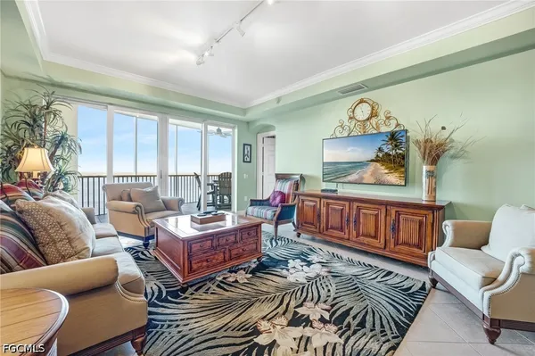 a living room with furniture