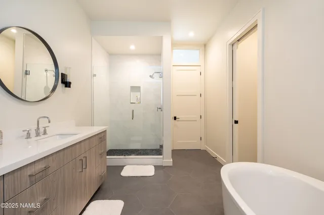 a view of a balcony with wooden floor