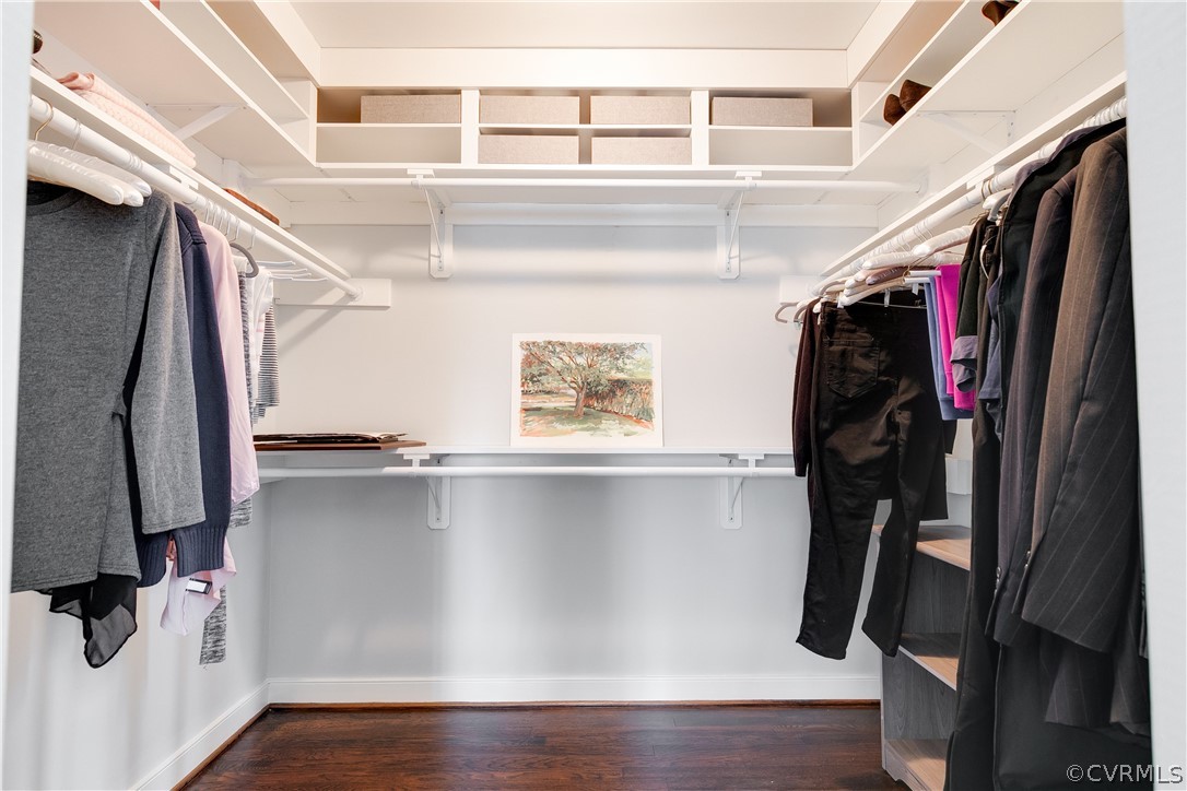 3180 East Brigstock Road Midlothian, VA 23113 - Photo 34 of 50 a view of walk in closet with clothes and shoes
