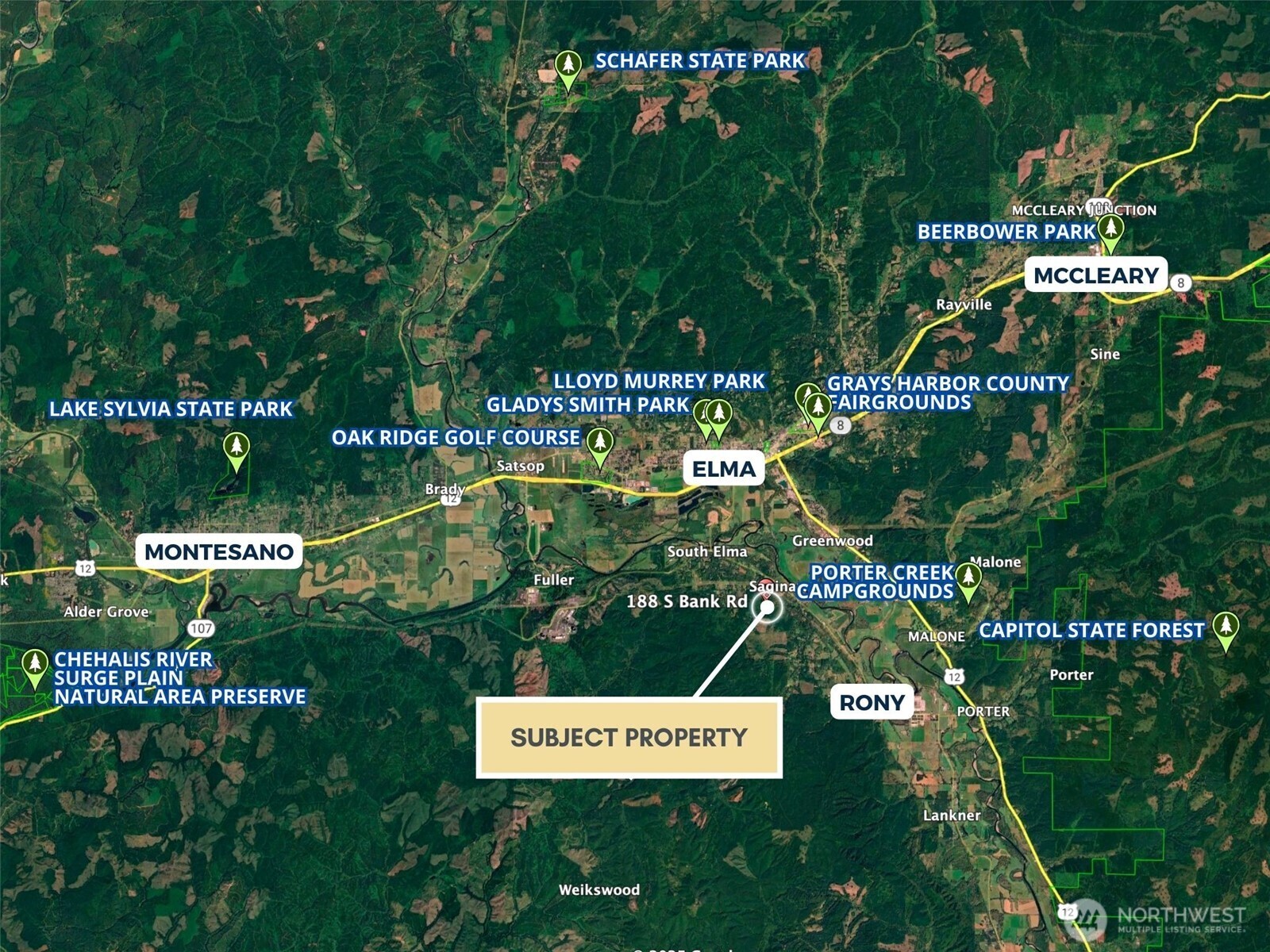 188 South Bank Road Elma, WA 98541 - Photo 8 of 32 a sign on the side of the road