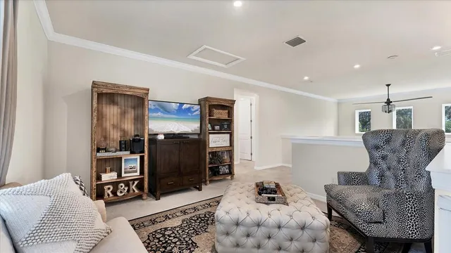 a living room with furniture