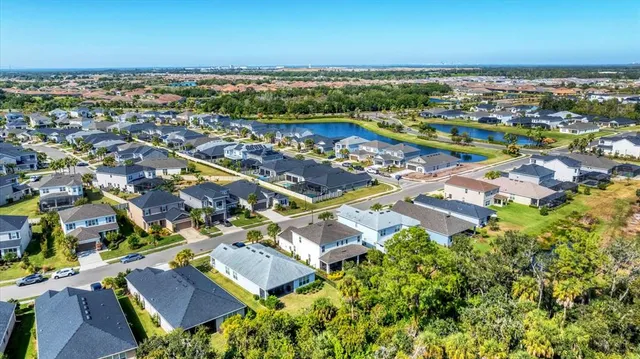 an aerial view of multiple house