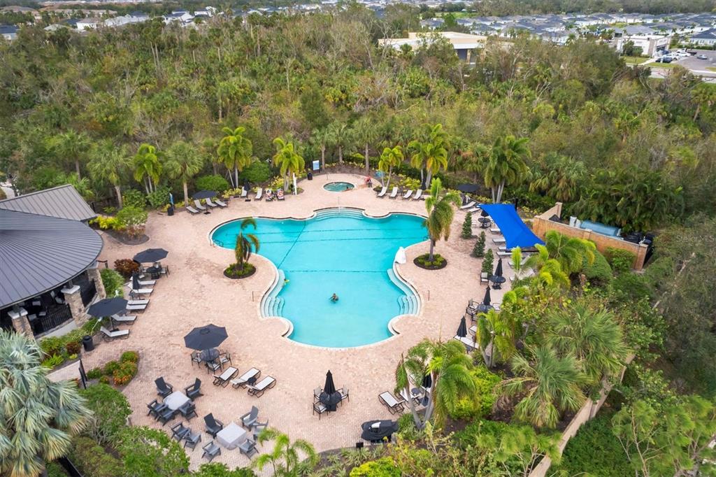 5935 Maidenstone Way Palmetto, FL 34221 - Photo 42 of 52 an aerial view of a house with a yard and lake view