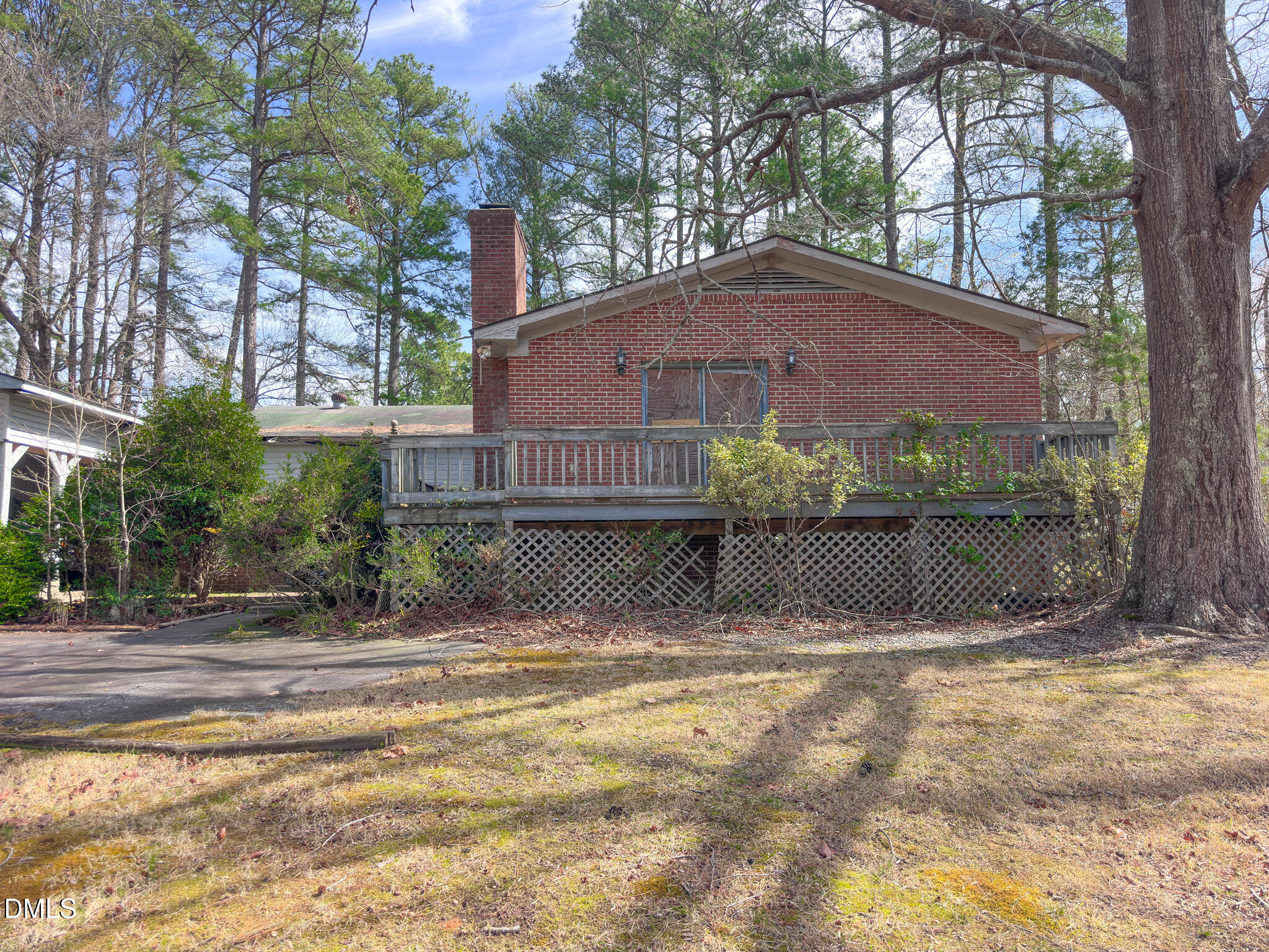 188 Jones Chapel Road Norlina, NC 27563 - Photo 6 of 71 a view of backyard with a barn and a large tree
