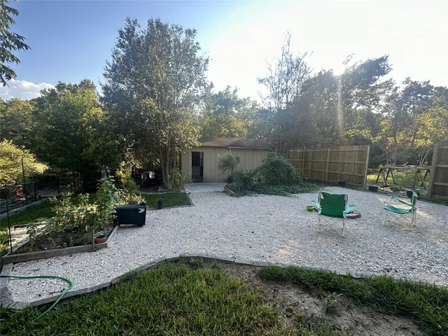 a view of a bench in garden