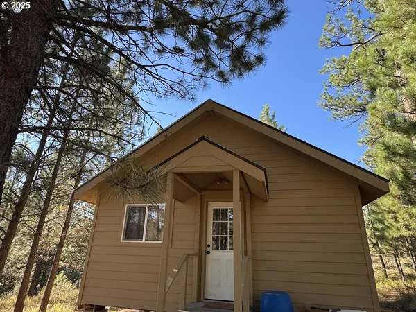 a front view of a house with a tree