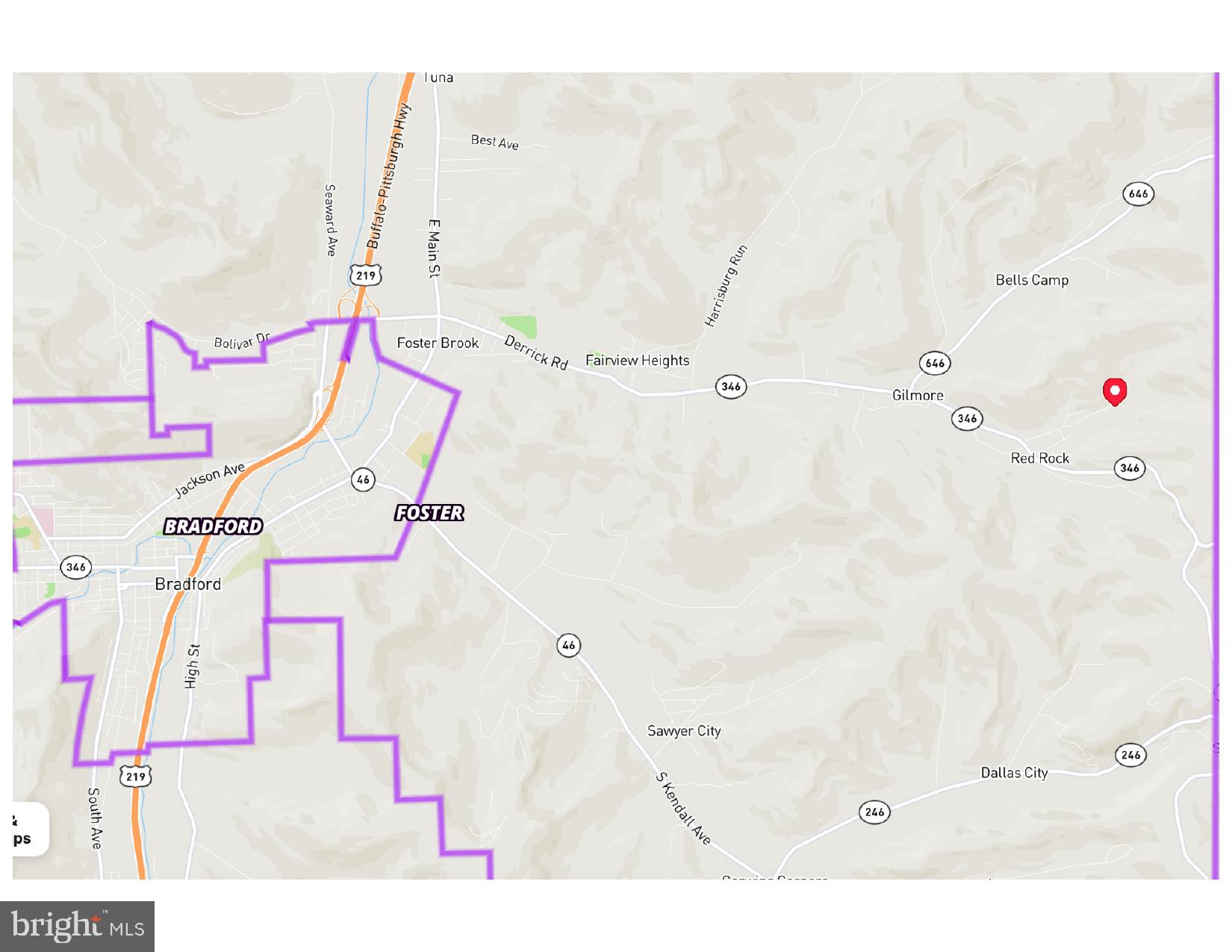111 Rob Roy Road Bradford, PA 16701 - Photo 41 of 41 Map highlighting Bradford and Foster