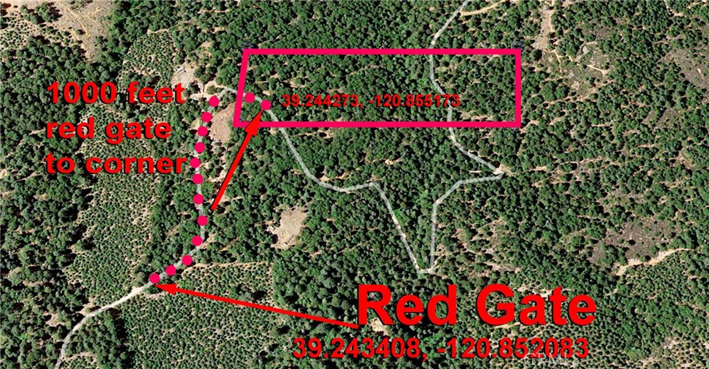 15052 Red Hill Spring Road Grass Valley, CA 95945 - Photo 9 of 12 From gate to corner of lot Map