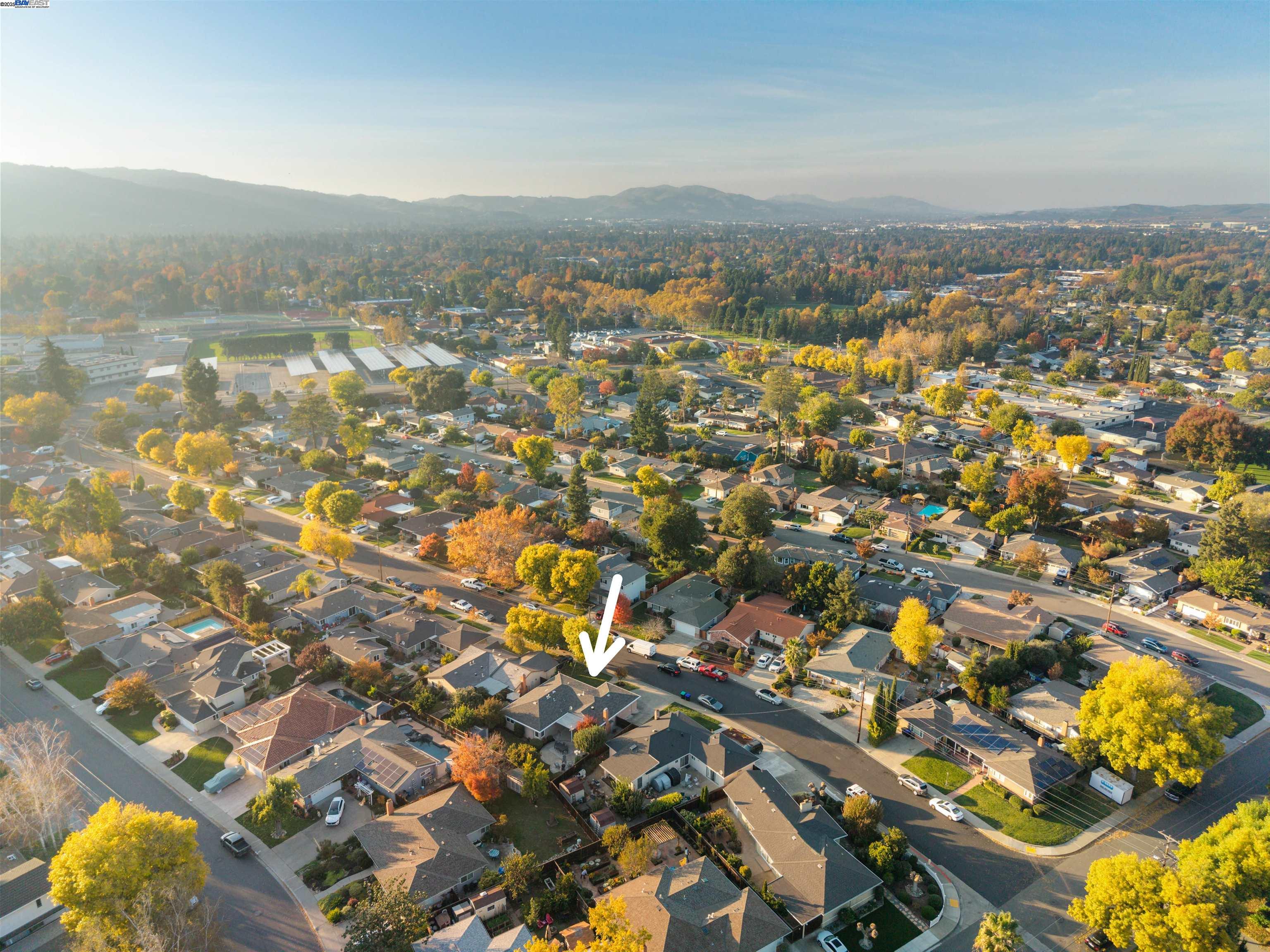 4050 Silver Street Pleasanton, CA 94566 - Photo 29 of 30 an aerial view of residential building with parking space