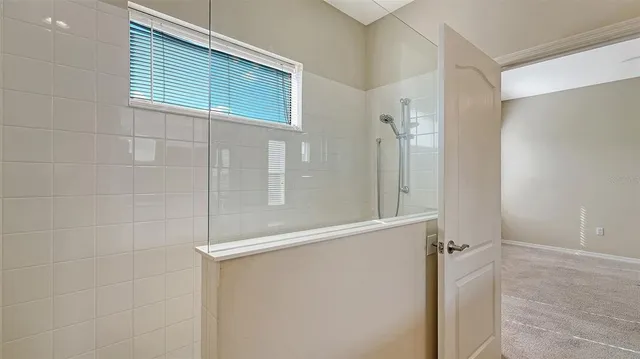 a view of small space with racks on the wall