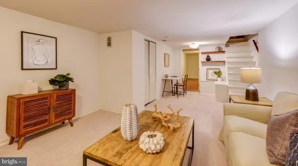 a living room with furniture