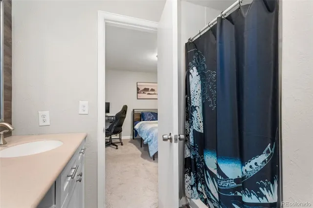 a view of a bathroom from the bathroom