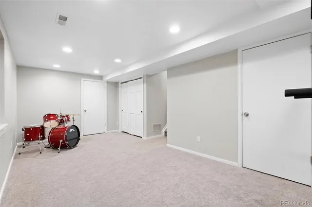 a view of a car in garage