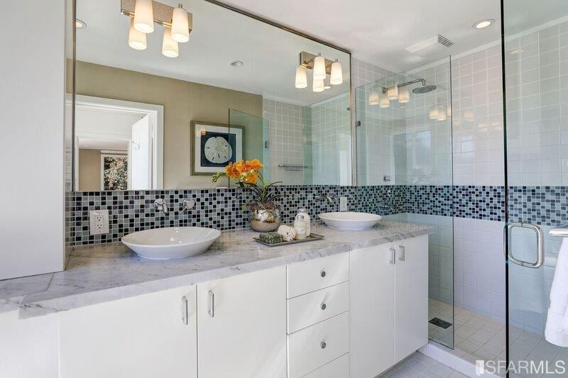 219 Ricardo Road Mill Valley, CA 94941 - Photo 19 of 31 Updated master en suite w/dual vanities and stall shower.