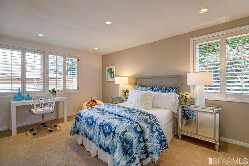 219 Ricardo Road Mill Valley, CA 94941 - Photo 20 of 31 Additional bedroom with recessed lighting and great light.