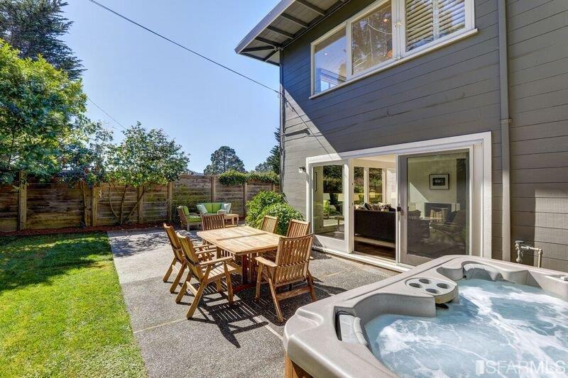 219 Ricardo Road Mill Valley, CA 94941 - Photo 28 of 31 Backyard w/patio, spa and access from the living room.