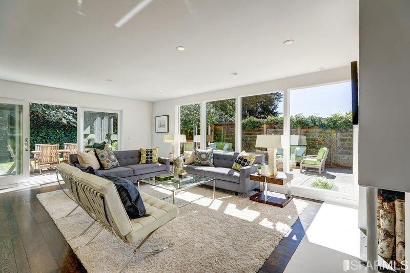 219 Ricardo Road Mill Valley, CA 94941 - Photo 6 of 31 Living room, another perspective. Note the access to the patio and backyard.