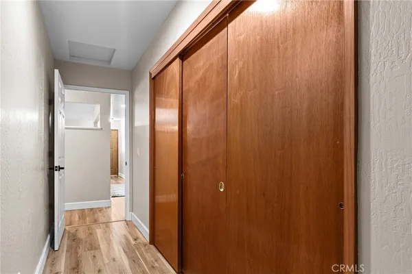 a view of a bathroom with a glass door