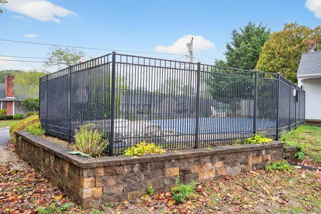 a view of a backyard with a garden