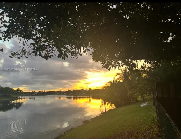a view of lake from yard
