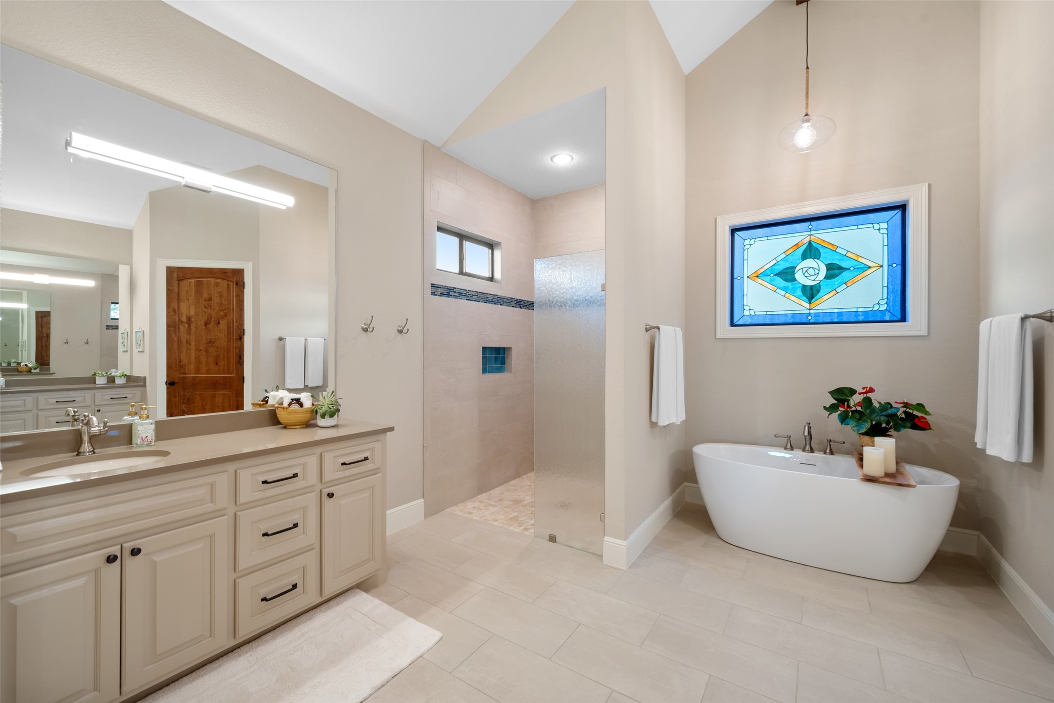 30163 High Spirit Ranch Road Hempstead, TX 77445 - Photo 23 of 49 a spacious bathroom with a double vanity sink mirror and bathtub