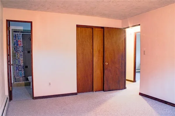 an empty room with closet