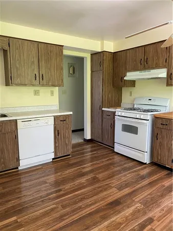 a kitchen with a stove a sink and a refrigerator