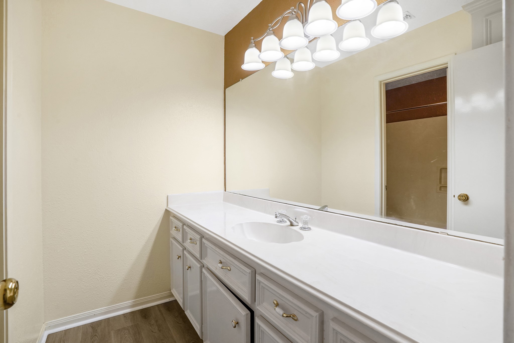 50 Evanston Street, Unit 3 Houston, TX 77015 - Photo 17 of 21 a bathroom with a sink a vanity and a mirror