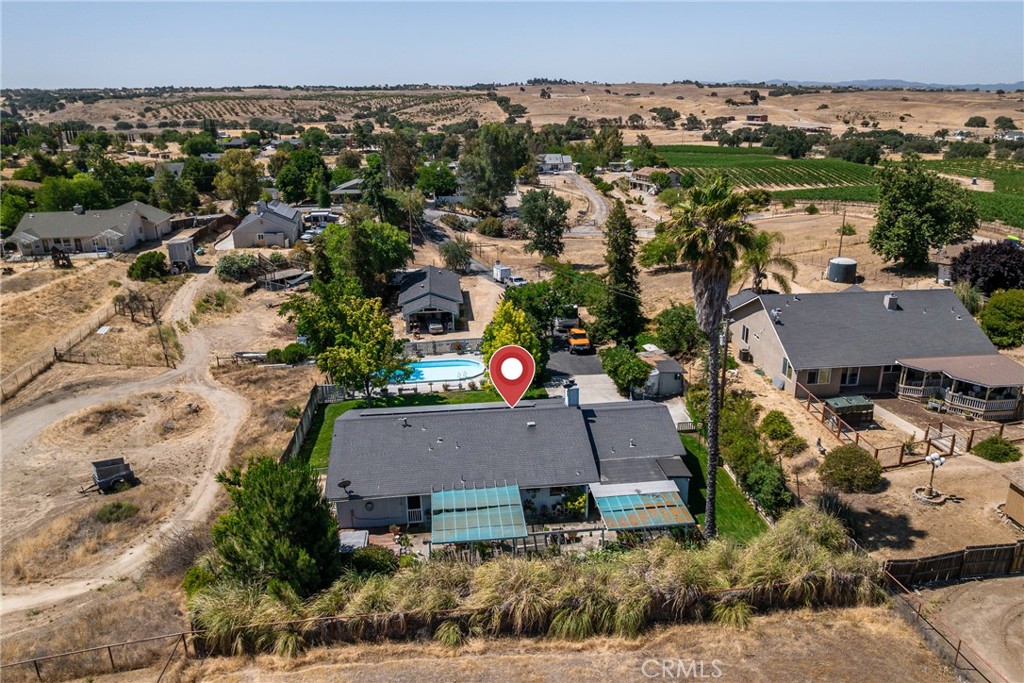 7050 Shale Rock Road Paso Robles, CA 93446 - Photo 41 of 45 an aerial view of a house with a yard