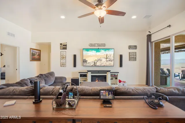 a living room with furniture