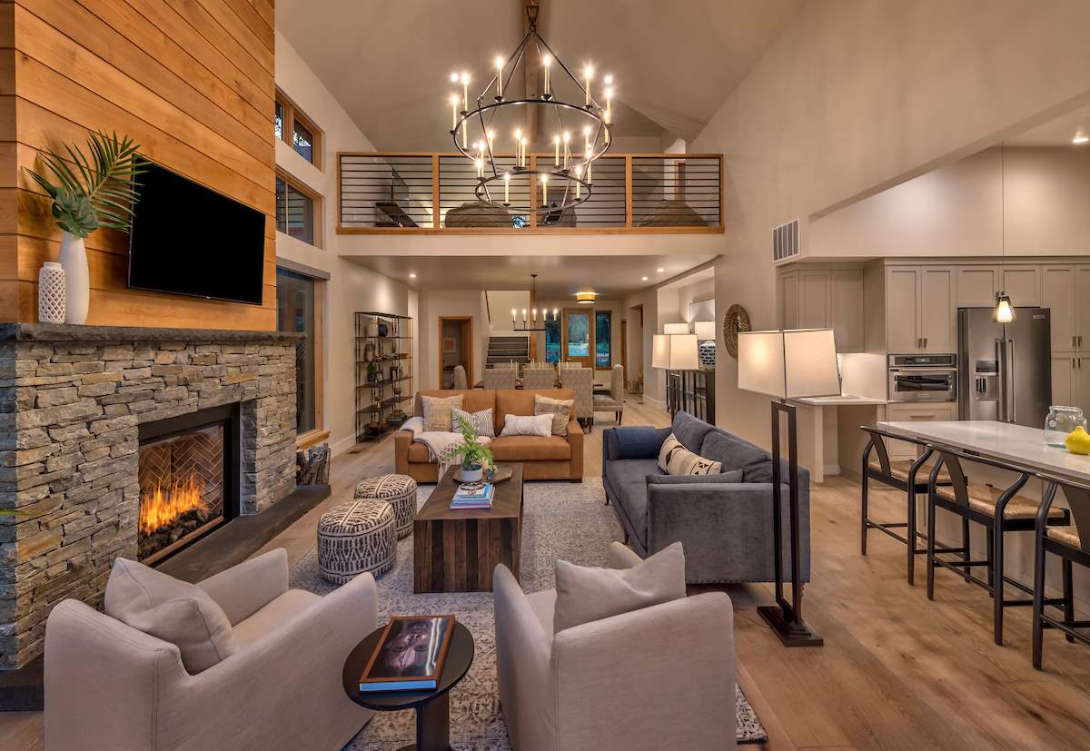 11355 Sutter's Trail, Unit 16 Truckee, CA 96161 - Photo 20 of 21 a living room with fireplace furniture and a flat screen tv