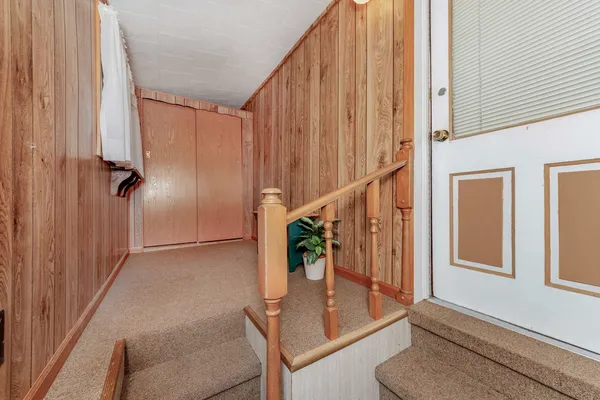 a view of an entryway with staircase