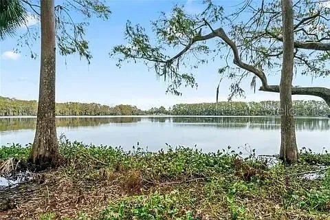 a view of a lake with a mountain view