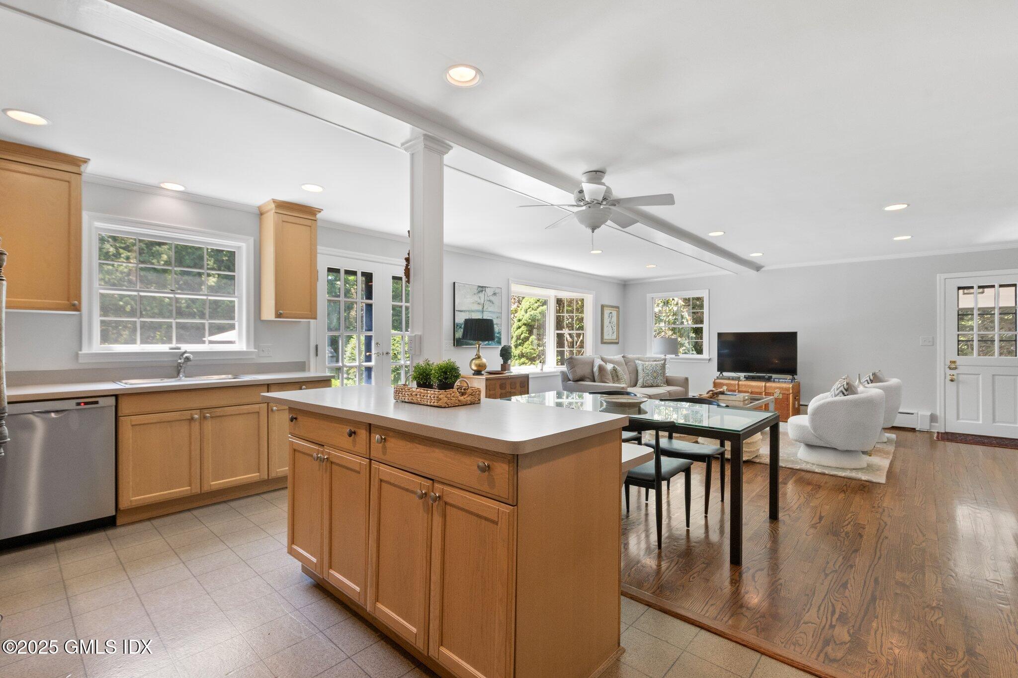 16 Verona Drive Riverside, CT 06878 - Photo 9 of 25 Eat-In Kitchen & Adjacent Family Room