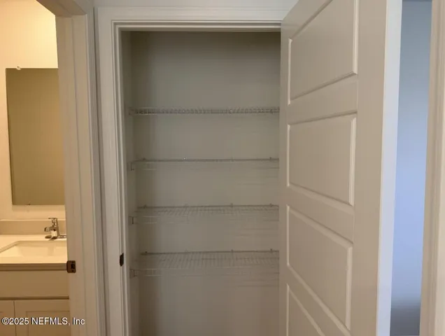 a close up of a walk in closet