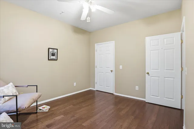 a workspace with wooden floor